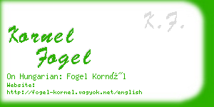 kornel fogel business card